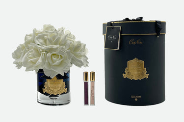Luxury Grand Rose Bouquet - Black Glass - Ivory White - LTWB01 (Carton of 1)